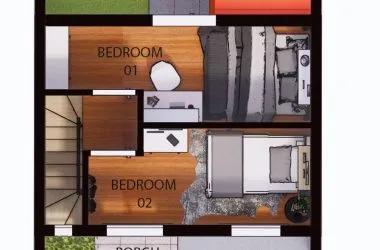 Townhouse 2 — 2nd Floor (Bedroom 01, Bedroom 02)